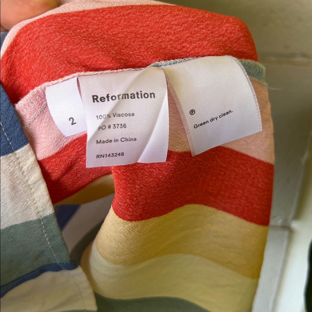 Reformation Lindsey Pastel Vertical Stripe Cami Dress 🌈 - Picture 3 of 4